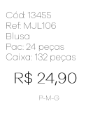 J - Blusa Fem. Jaqueta Canelada Ref: MJL106 Pac c/ 24 UN Diversas Cores.