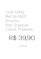 J - Blusa Poncho Peluciado Elegance Fem. Ref: SH3907 Pac c/ 24 UN Diversas Cores.