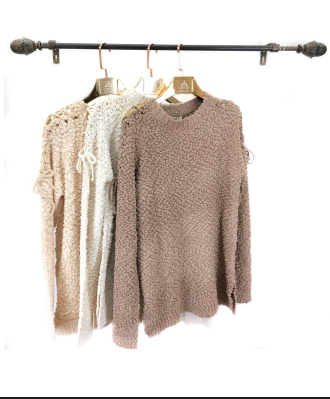 J - Blusa Fem. Tricot Listrada Ref: Y0103 Pac c/ 24 UN Diversas Cores.