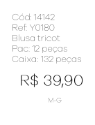J - Blusa Fem. Tricot Listrada Ref: Y0103 Pac c/ 24 UN Diversas Cores.