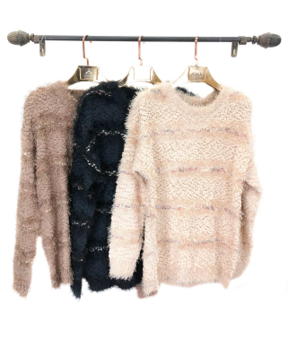 J - Blusa Fem. Tricot Peluciada Ref: Y0109 Pac c/ 24 UN Diversas Cores.