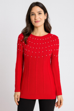 J - Blusa Fem. Modal Pérolas Elegance Ref: 59813 Pac c/ 24 UN Diversas Cores.