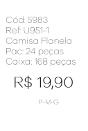 K - Camisa Fem. Flanela Floral Ref: U951-1 Pac c/ 24 UN Diversas Cores.