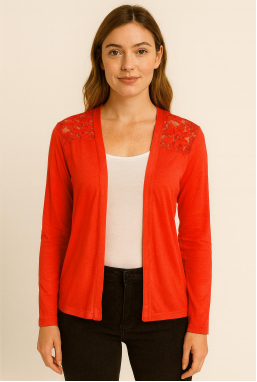J -Cardigan Fem. Renda Floral Ref: HY167 Pac c/ 24 UN Diversas Cores.