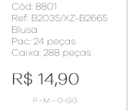 J - Blusa Fem. Ref: B2035/XZ-B2665 Pac c/24 UN Diversas Cores.