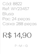 J - Blusa Fem. Ref: WY23457 Pac c/ 24 UN Diversas Cores.