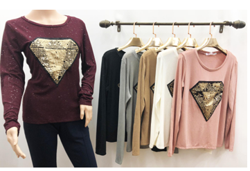 J - Blusa Fem. Ref: 1807 Pac c/ 24 UN Diversas Cores.