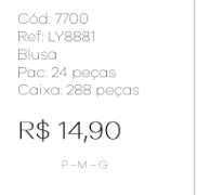 J - Blusa Fem. Ref: LY8881 Pac c/ 24 UN Diversas Cores.