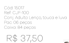 R - Conj. Adulto Lenço, Touca e Luva Fem. Ref: CJF-100 Pac c/ 24 UN Diversas Cores.