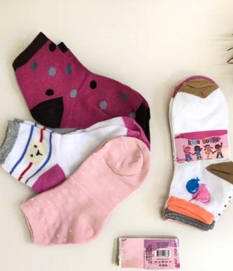 Q - Kit Meia Infantil Menina c/ 3 Pares Ref: MIF-13 Pac c/16 Kits Diversas Cores.