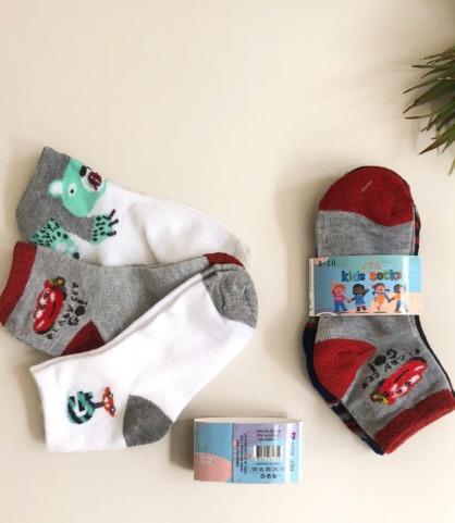Q - Kit Meia Infantil Menino c/ 3 Pares Ref: MIM-21 Pac c/16 Kits Diversas Cores.