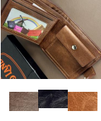 X - Carteira Masc. Couro Elegance Ref: OL-004 Pac c/ 24 UN Diversas Cores.