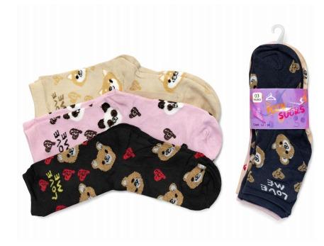 Q - Kit Meia Juvenil Menina c/ 3 Pares Ref: MJF-515 Pac c/16 Kits Diversas Cores.