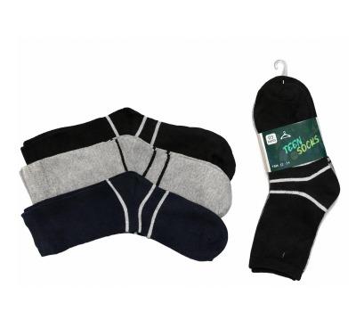 Q - Kit Meia Juvenil Menino c/ 3 Pares Ref: MJM-251 Pac c/16 kits Diversas Cores.