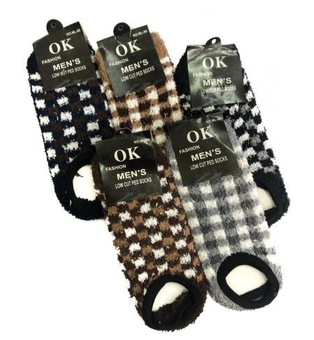 Q - Meia Pantufa Xadrez Ref: PFM01 Pac c/ 24 Pares Diversas Cores.