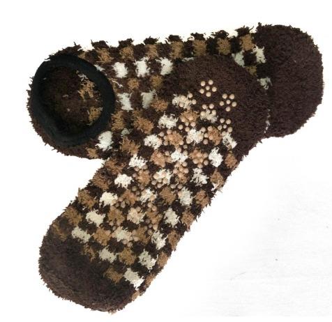 Q - Meia Pantufa Xadrez Ref: PFM01 Pac c/ 24 Pares Diversas Cores.