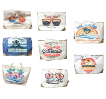 W - Bolsa de Praia Fem. Estampa Tropical Ref: BP-100 Pac c/ 24 UN Diversas Cores.