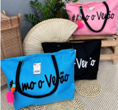 W - Bolsa de Praia Fem. Amor ao Verão Ref: BP-200 Pac c/ 24 UN Diversas Cores.