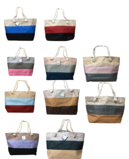 W - Bolsa de Praia Fem. Alça Náutica Ref: BP-600 Pac c/ 24 UN Diversas Cores.