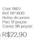 W - Bolsa de Praia Fem. Alça Náutica Ref: BP-600 Pac c/ 24 UN Diversas Cores.