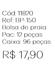 W - Bolsa de Praia Fem. Estampa Verão Ref: BP-150 Pac c/ 24 UN Diversas Cores.