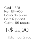 W - Bolsa de Praia Fem. Estampa Náutica Ref: BP-700 Pac c/ 24 UN Diversas Cores.