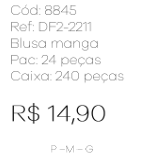 J - Blusa Fem. Ref: DF2-2211 Diversas Cores.