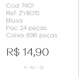J - Blusa Fem. Ref: ZY8015 Pac c/ 24 UN Diversas Cores.