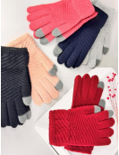 R - Luva Fem. Touch Screen Tricot Ref: 38205-22 Pac c/ 24 UN Diversas Cores.