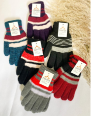 R - Luva Fem. Tricot Listrada Ref: 38205-9 Pac c/ 24 UN Diversas Cores.