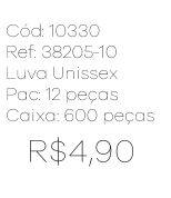 R - Luva Unissex Tricot Básica Ref: 38205-10 Pac c/ 24 UN Diversas Cores.