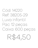 R - Luva Infantil Tricot Básica Ref: 38205-29 Pac c/ 24 UN Diversas Cores.