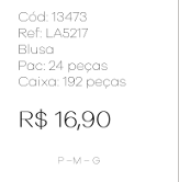 J - Blusa Fem. Ref: LA5217 Pac c/ 24 UN Diversas Cores.