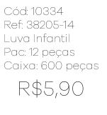 R - Luva Infantil Tricot Mesclada Ref: 38205-14 Pac c/ 24 UN Diversas Cores.