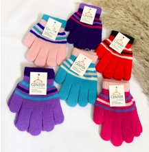 R - Luva Infantil Tricot Listrada Ref: 38205-13 Pac c/ 24 UN Diversas Cores.