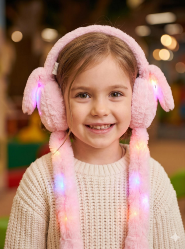 R - Protetor de Orelha Infantil com LED Ref: LM-10S Pac c/ 24 UN Diversas Cores.