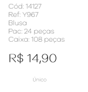 J - Blusa Fem. Ref: Y967 Pac c/ 24 UN Diversas Cores.