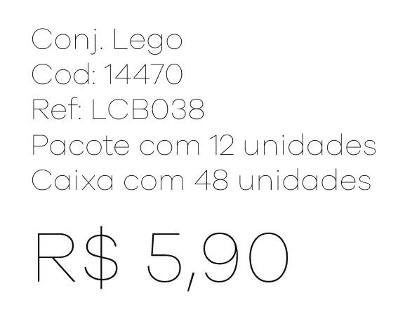 Z - Conj. Lego Ref: LCB038 Pac c/ 24 UN Diversas Cores.