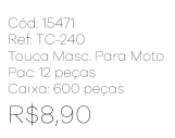 R - Touca Masc. Para Moto Ref: TC-240 Pac c/ 24 UN Diversas Cores.