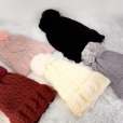 R - Touca Fem. Forrada Tricot com Pompom Ref: 38764-1 Pac c/ 24 UN Diversas Cores.
