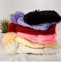 R - Touca Fem. Forrada Tricot com Pompom Ref: 38764-5 Pac c/ 24 UN Diversas Cores.