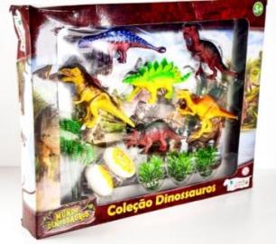 Z - Conj. Floresta Dinossauros Ref: GLTY16-719 Pac c/ 4 UN Diversas Cores.