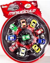 Z - Conj. Mini Carros com Fricção Ref: LCB052 Pac c/ 24 UN Diversas Cores.
