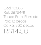 R - Touca Fem. Forrada Tricot com Pompom Ref: 38764-11 Pac c/ 24 UN Diversas Cores.