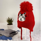 R - Touca Infantil Tricot com Pompom e Estampa Ref: 38764-16 Pac c/ 24 UN Diversas Cores.