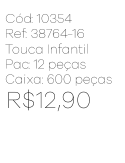 R - Touca Infantil Tricot com Pompom e Estampa Ref: 38764-16 Pac c/ 24 UN Diversas Cores.