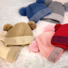 R - Touca Infantil Tricot com Duplo Pompom Ref: AO2422 Pac c/ 24 UN Diversas Cores.