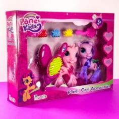 Z - Kit Pônei Kids com Acessórios - Kit com 2 Peças - Ref: LCB117 Pac c/ 24 UN Diversas Cores.