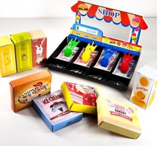 Z - Mini Mercadinhos com Produtos Ref: GLTY18-335 Pac c/ 4 UN Diversas Cores.