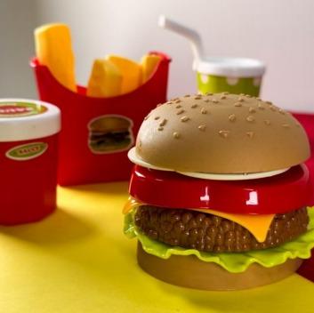 Z - Conj. Fast Food - 5 Peças Ref: T2032-0003 Pac c/ 4 UN Diversas Cores.